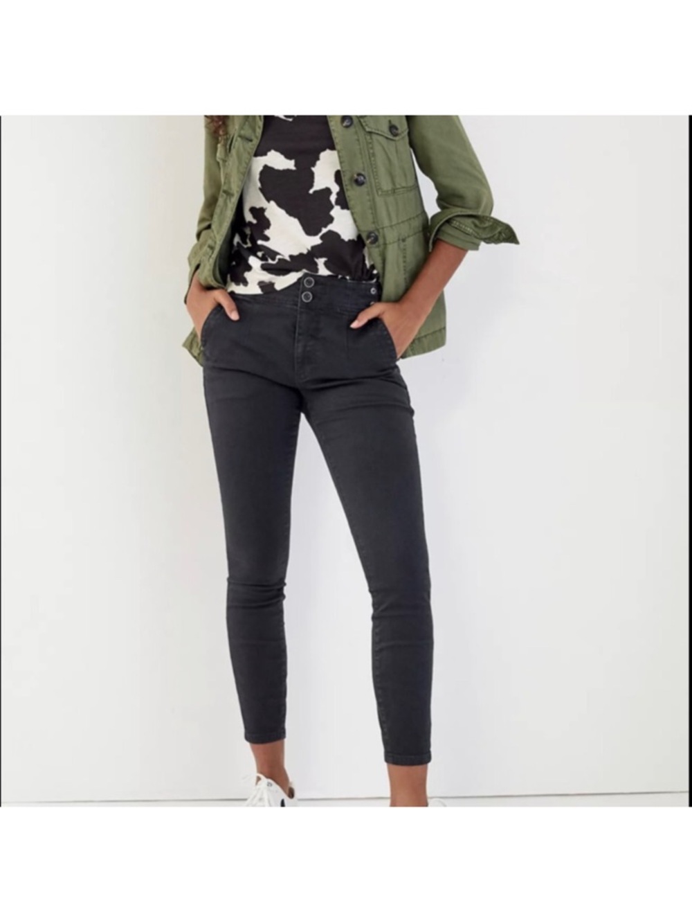 Pilcro Grey Trouser Skinny Ankle Jeans